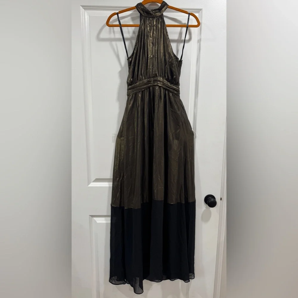 BCBGeneration Metallic Gold and Black Maxi Dress - Picture 2 of 11